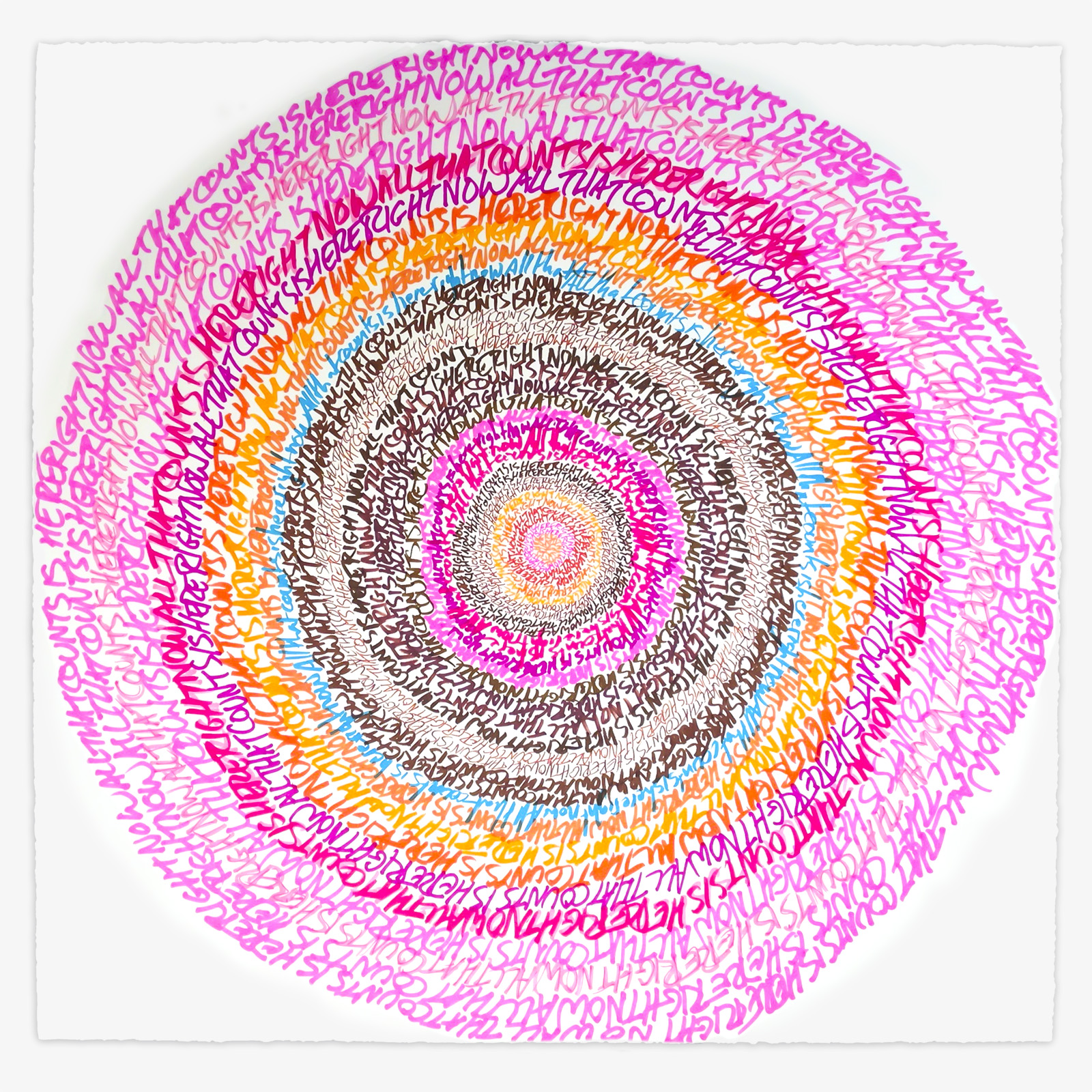 "Energy Spiral—All That Counts Is Here Right Now #2 (Explorers)", 2013, marker and pen on paper, 17.25 in. x 17.25 in.