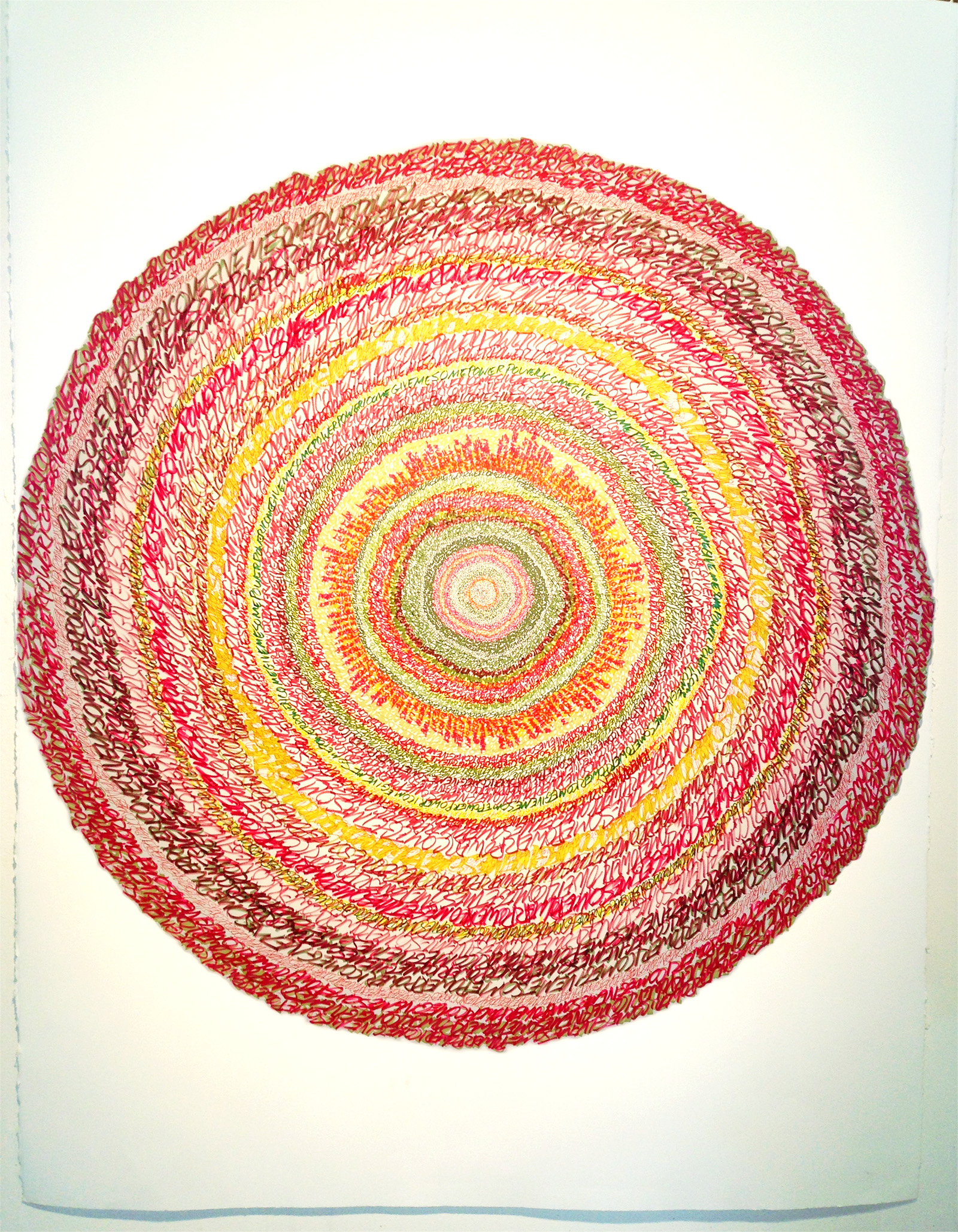 "Energy Spiral—Power Power I Come Give Me Some", 2013. Pen and marker on paper. 59 in. x 44 in.