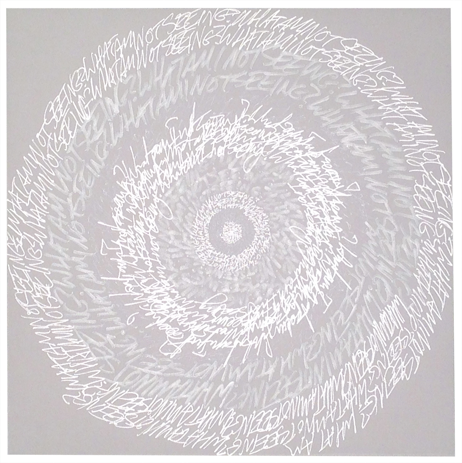  “Energy Spiral—What Am I Not Seeing?,” 2014, marker and pen on paper, 10in. x 10in.